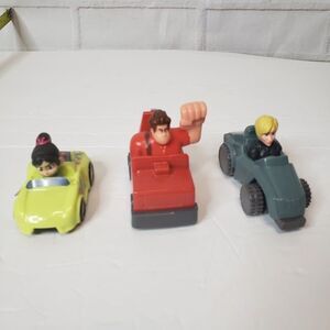 Lot of 3 2018 McDonalds Wreck It Ralph Action Figures Vaneloppe Cake Toppers